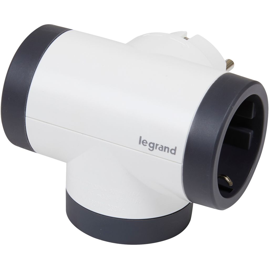 Kontaktný adaptér 2x Shuko v tvare T otočný s USB A+C biely Obrázok produktu 
