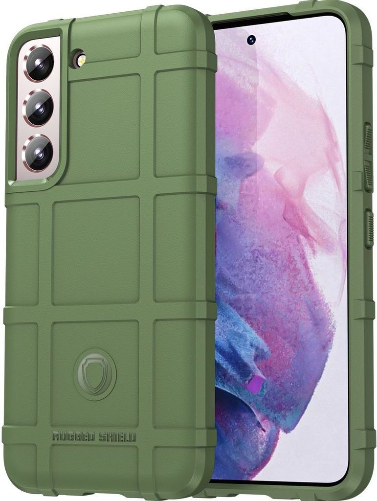 Mobigear Rugged Shield Samsung Galaxy S23 Ultra Hülle Flexibles TPU Backcover Stoßfest - Grün