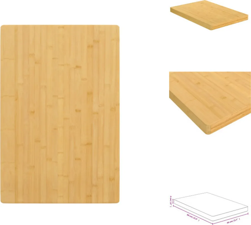 vidaXL Piano da tavolo 40x60x4 cm in bambù - Piani da tavolo