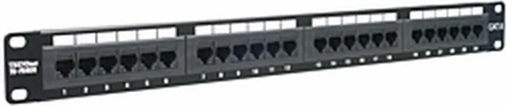 Patch Panel Cat6 24 Ports UTP pour Rack 19 Pouces TRENDnet TC-P24C6 Noir