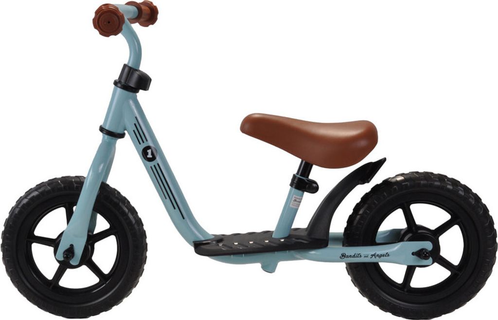 Bandits & Angels Metall-Laufrad Starter Vintage Blau mit Trittbrett ab 2 Jahren – blaues Laufrad – verstellbarer Sattel 29 bis 39 cm – für J...