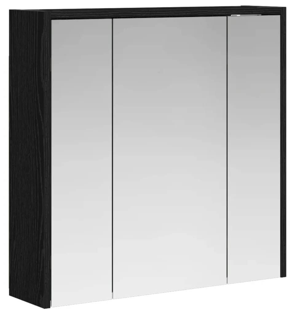 Optimisez votre rangement de salle de bain - Armoire miroir noir chêne