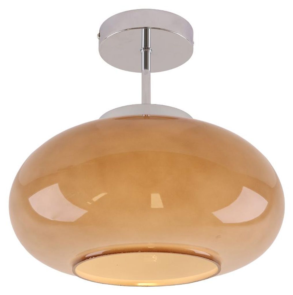Olucia - ELBA - Deckenleuchte - Taupe/Chrom Produktbild  KI-generiertes Bild