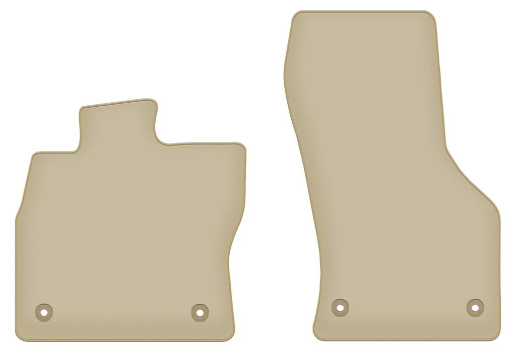 Velours-Fußmatten Vorne PREMIUM beige passend für Volkswagen Tiguan II (2015-, Crossover) – mit Befestigungen – passgenau