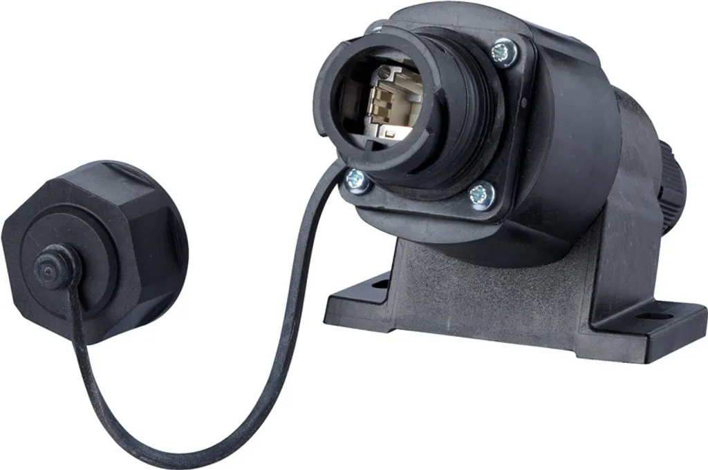 Prise informatique RJ45 noire METZ CONNECT pour câblage réseau RJ45 maison