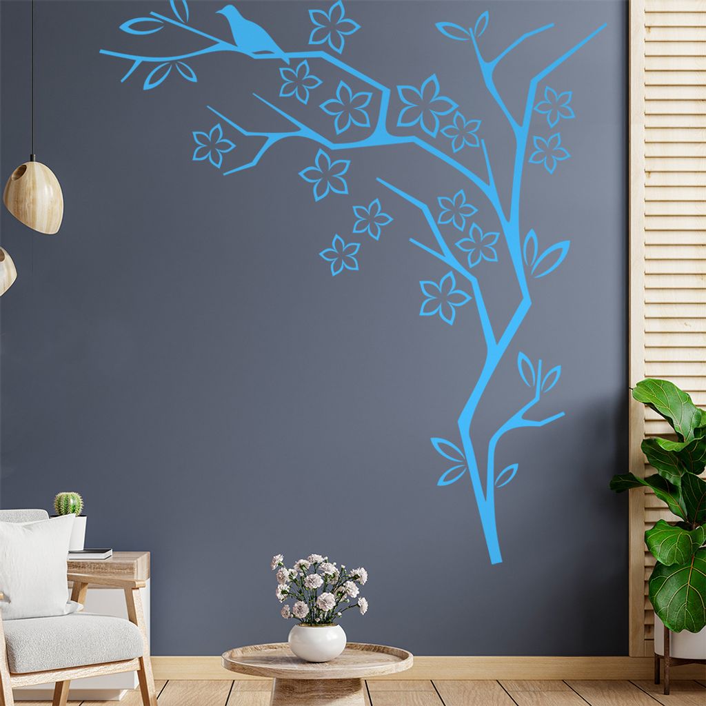 Zweige - Vogel - Baum Wandtattoo in 6 Größen - Wandaufkleber Wall Sticker - Dekoration, Küche, Wohnzimmer, Schlafzimmer, Badezimmer
