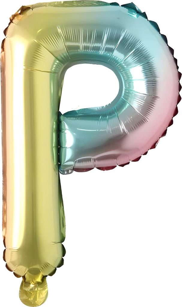 Palloncino in foil lettera P, color arcobaleno, ca. 40 cm, Immagine del prodotto 