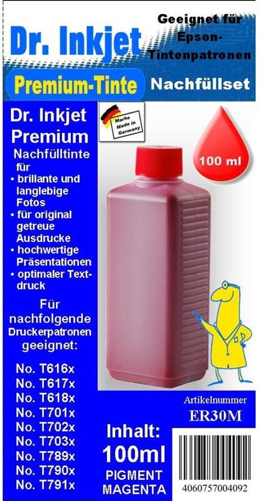 ER30M - magenta - Dr.Inkjet Premium Nachfülltinte 100ml für Ihren Epson Drucker