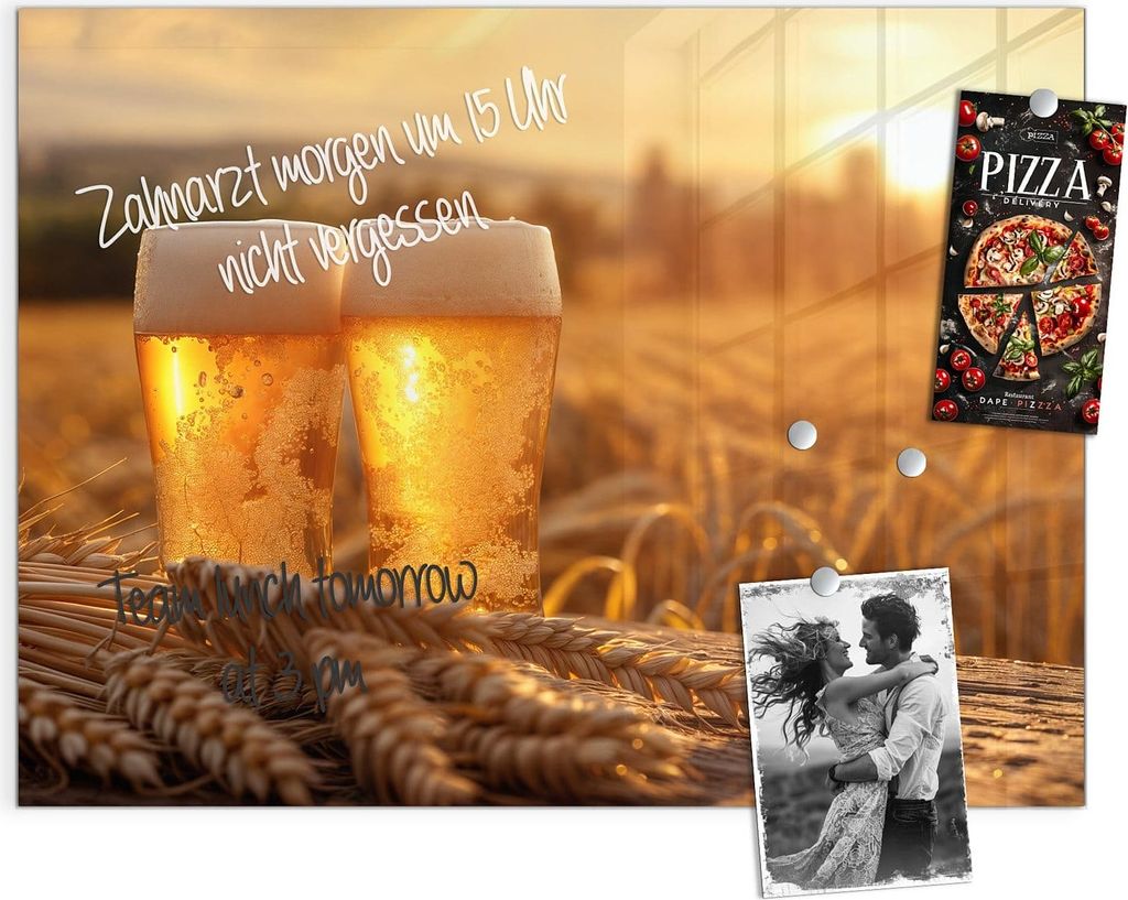 Magnettafel 120x90cm Pinnwand Whiteboard beschreibbar - Sonnenuntergangsbecher