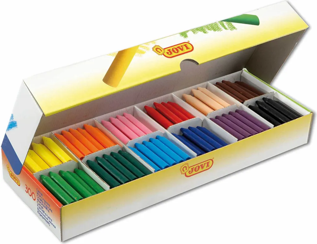 Craies de cire jumbo JOVI 989 multicolores pour écoles - 300 pièces