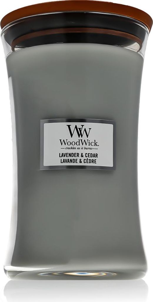 Woodwick Lavender & Cedar geurkaars 610 g Productafbeelding 