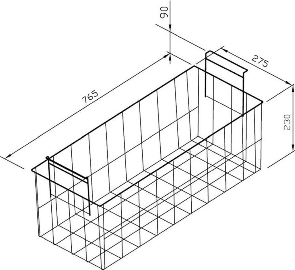 Panier KBS blanc Rilsan anti-corrosion pour vitrine Neiges 765 mm