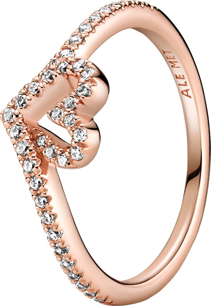 Pandora Wish Ring 189302C01 Sparkling Wishbone Heart Rose Klare Zirkonia Vorsteckring 17