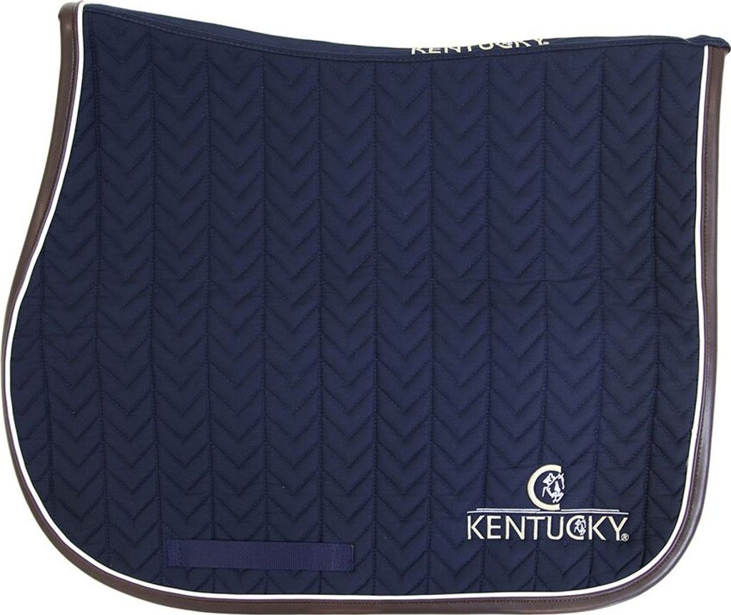 Kentucky Horsewear Springschabracke Leather Fishbone Sattelunterlage Navy