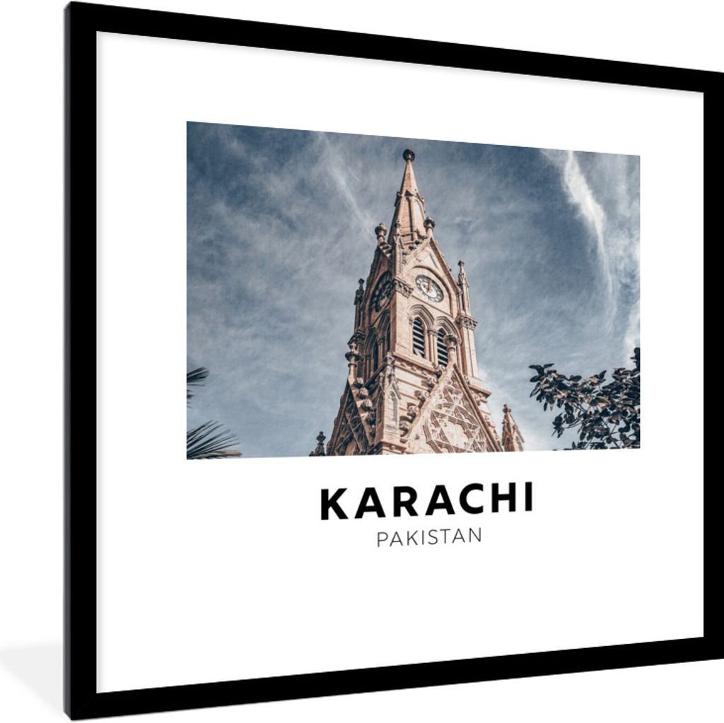 MuchoWow Gerahmtes Poster Pakistan - Turm - Architektur 40x40 cm - Poster mit Schwarzem Bilderrahmen Wandposter Rahmen Foto Bilder - Poster - Pla...