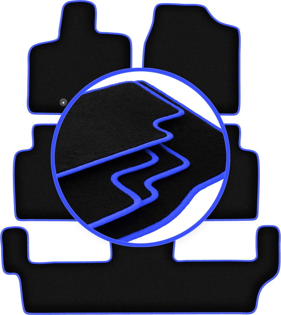 CARLUX-BLUE Auto-Fußmatten für: Chrysler Voyager V 7-Sitzer (2008-2011)