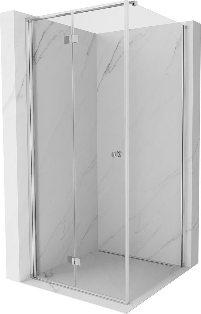 Mexen Mist-F T klappbare Duschkabine links 110 x 110 cm, transparent, Chrom - 8A6T-110-110-01-00-L