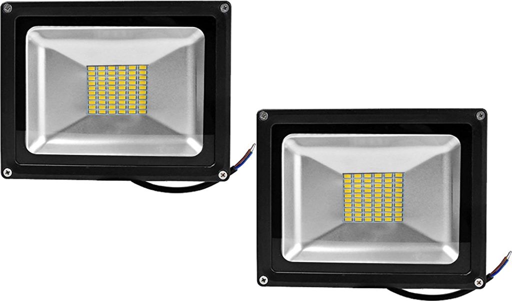 Greenmigo 2x 50W SMD Fluter Strahler Warmweiß Schwarz Produktbild 