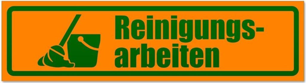 Kiwistar - Autoaufkleber - Orange - Grün - 60 x 16 cm - Reinigungsarbeiten Eimer invertiert - Hinweis Aufkleber Sticker für Auto, Kfz, Fahrrad, P...