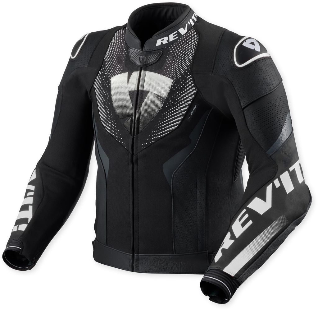 Revit Hyperspeed 3 Air perforierte Motorrad Lederjacke, schwarz/weiß, 52
