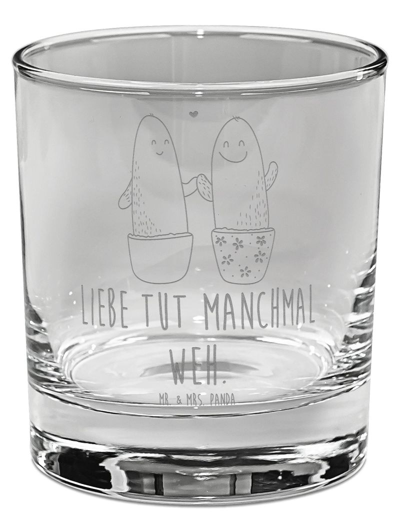 Mr. & Mrs. Panda Tumbler Kaktus Liebe - Transparent - Geschenk, Glas, Pärchen, Old Fashioned, Kakteen, Trennung, Rocks, Paar, Whiskey Becher, Whis...