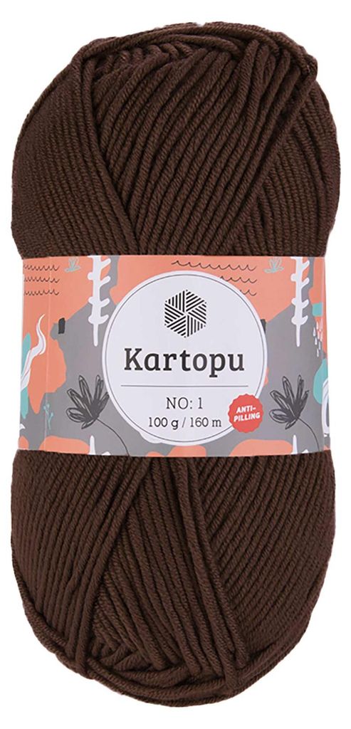 100g Strickwolle Kartopu NO 1 schokobraun