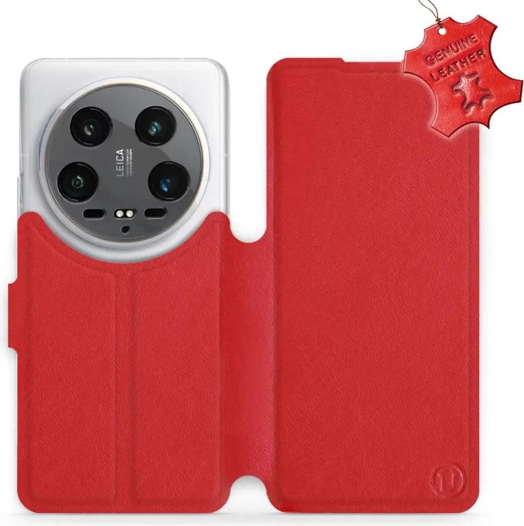 Echtleder Handyhülle für Xiaomi 14 Ultra, Mobiwear Leather, Rot