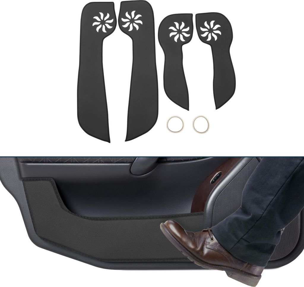 Auto-Tür Anti-Kick-Pad-Aufkleber aus Leder für Nissan Rogue 2014-2015 Türkantenschutz Innenzubehör Schwarz 1 Set