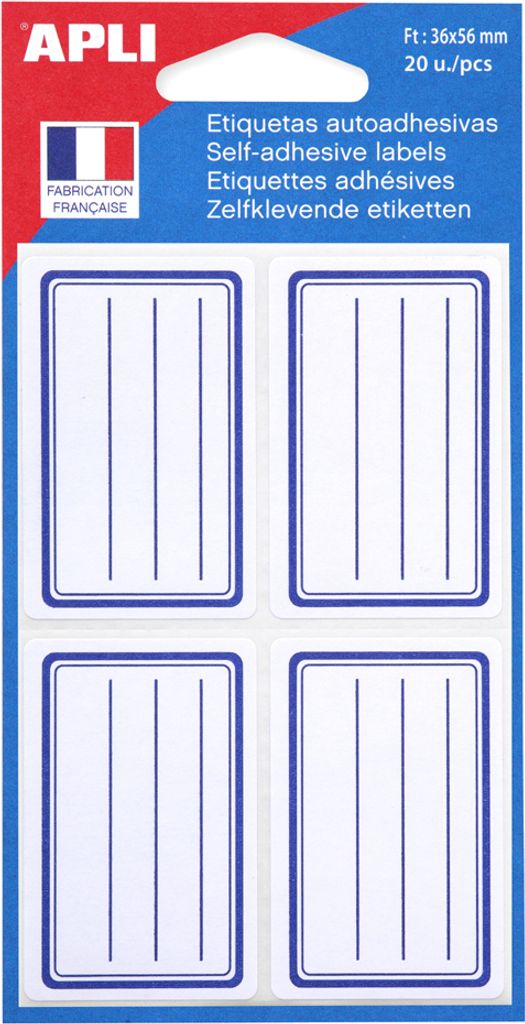 agipa Buchetiketten, weiá/blau, 36 x 56 mm, liniert Image du produit 