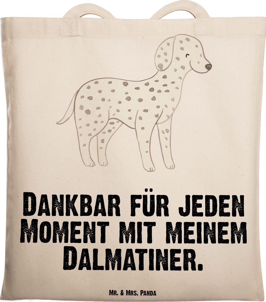 Mr. & Mrs. Panda Jutebeutel Dalmatiner Moment - Transparent - Geschenk, Tote Bag, Laptoptasche, Stoffbeutel, festivaltasche, Baumwolltasche, Dalmat...