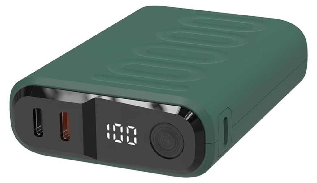 RealPower Powerbank PB-10000C PD+ 3x Type-C Dunkelgrün Produktbild 