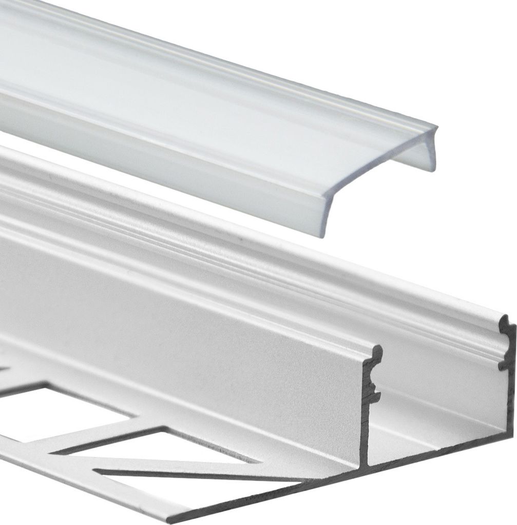 T77 LED Alu Fliesenprofil 10mm silber 3m klar