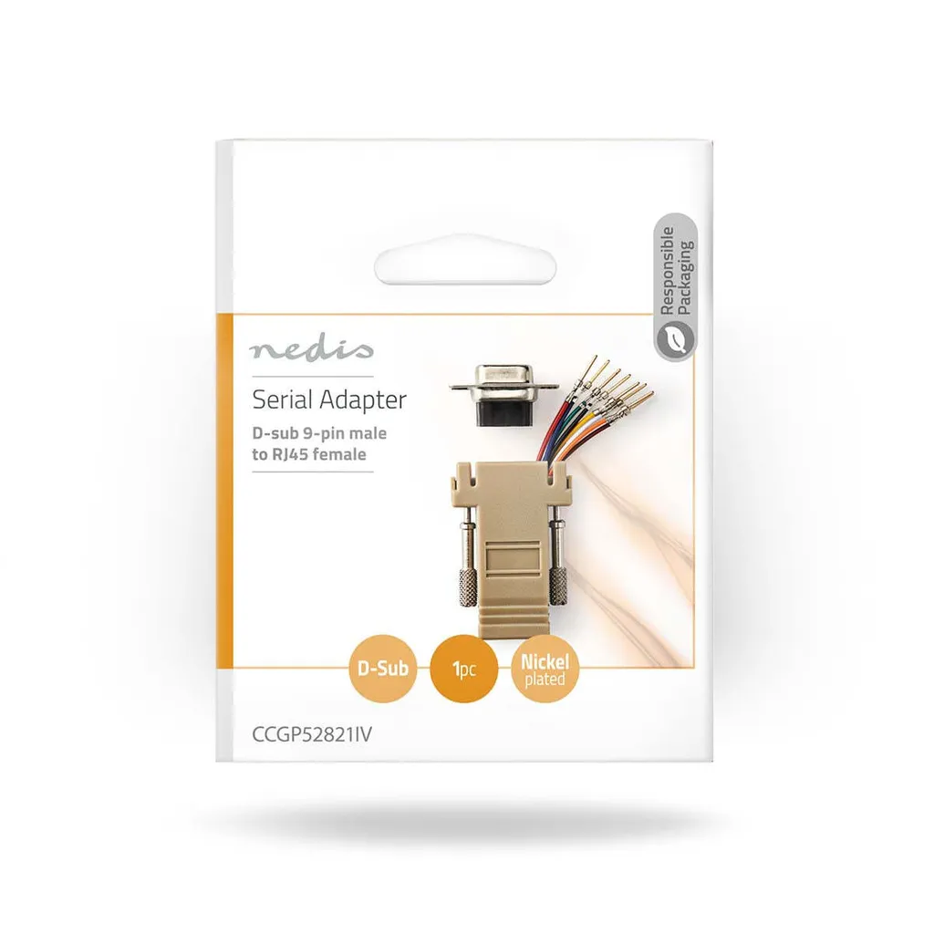Convertitore Nedis Seriale Maschio 9 Pin a RJ45 Femmina | Avorio - 4