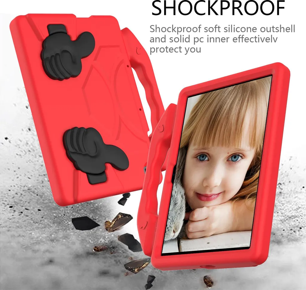Cover Antiurto Honor Pad X8 Rosso - Custodia Bambini Leggera EVA - 3