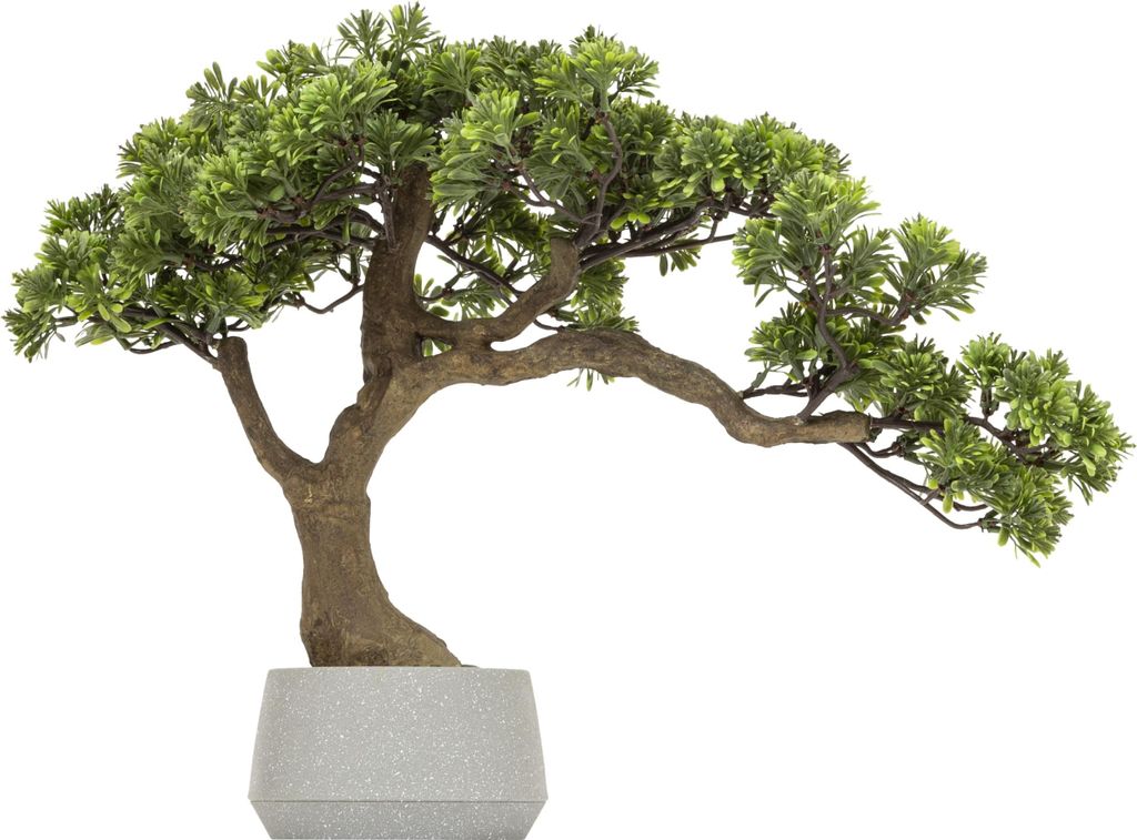 Bonsaï artificiel dans un pot « Polin » en céramique verte, Image du produit 