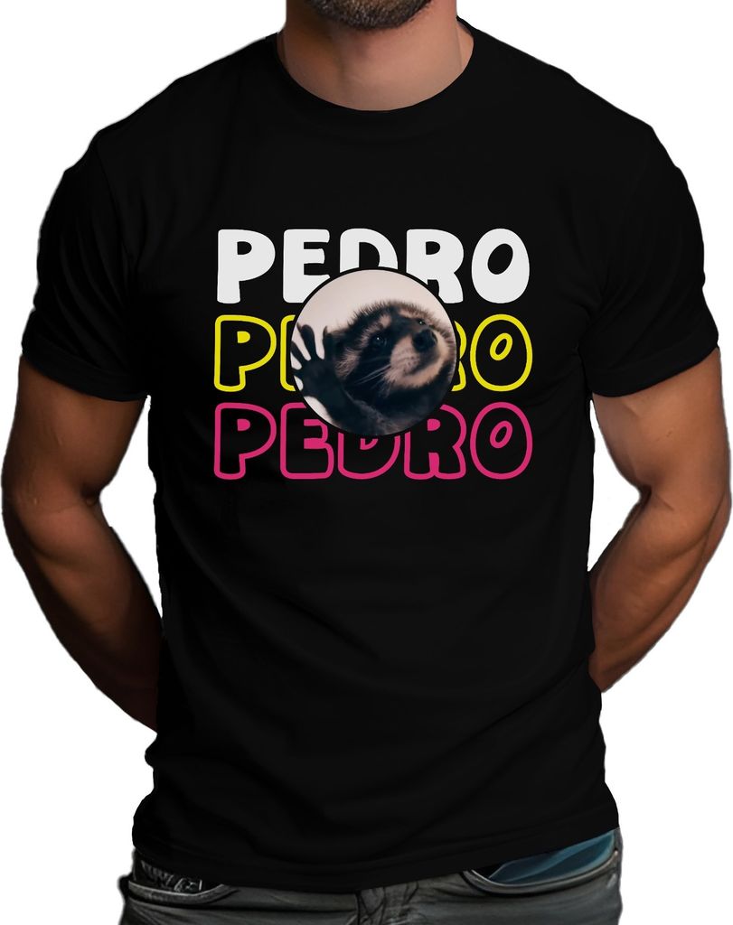 Pedro Pedro Pedro Tanzender Waschbär Meme Herren T-Shirt, Produktbild 