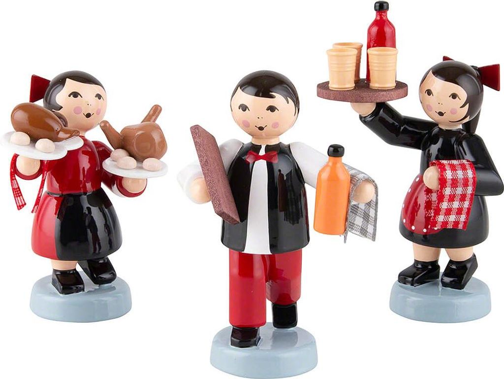 Winterkinder Kellnergruppe 3-teilig rot (7cm) von ULMIK