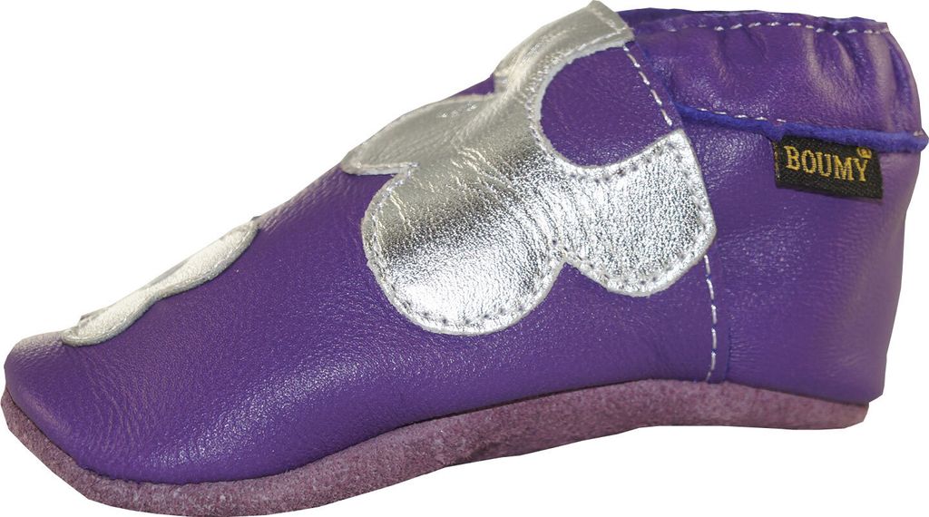 Boumy 2306 Flower Power Krabbelschuhe Lauflernschuhe Babyschuhe lila, Schuhgröße:17 EU