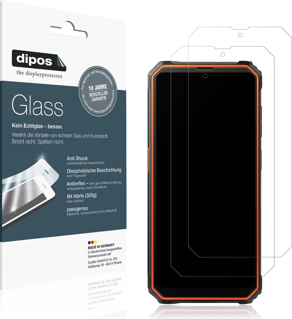 2x Schutzfolie für Blackview BV4800 SE matt - Anti-Shock 9H Folie dipos Glass Kunststoffglas