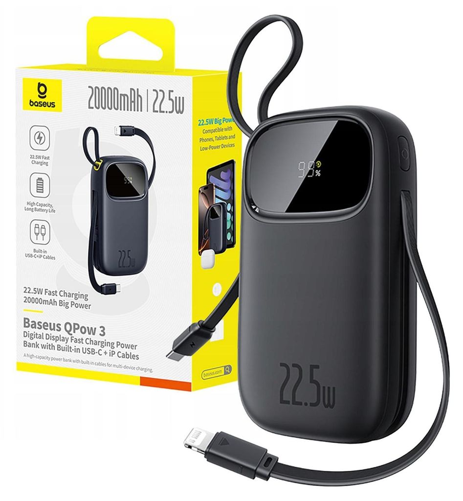 Baseus Powerbank 20000mAh 22.5W USB-C Lightning Produktbild 