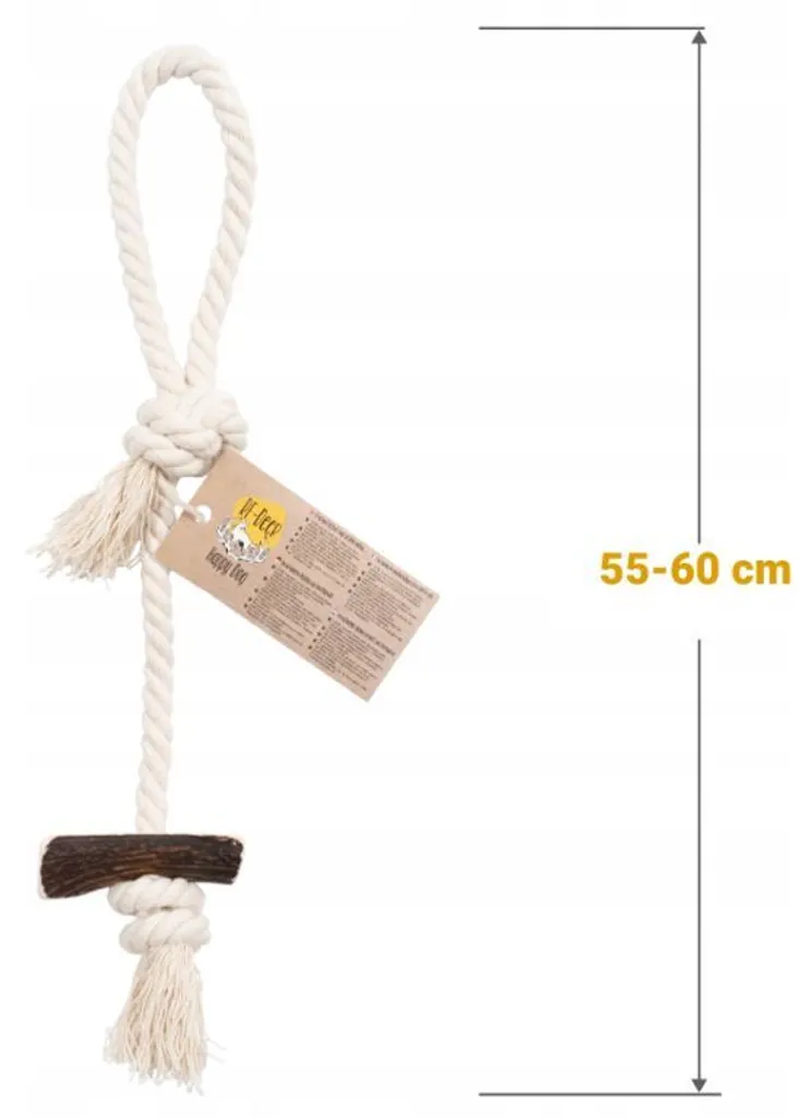 Offerta RF-DEER Corda Corna di Cervo Cani - Gioco Durevole 60cm - 3