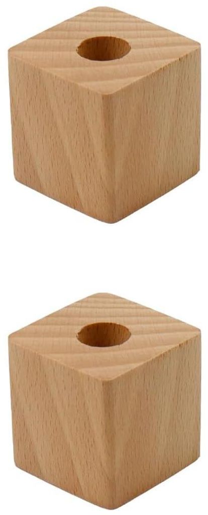 Stifthalter, 2-teiliges Set, würfelförmiger Stifthalter für Zuhause und Büro (großes Buchenholz)