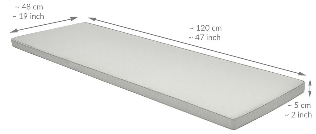 Beautissu Bankauflage Base BK, 120x48x5cm, Hellgrau Produktbild 