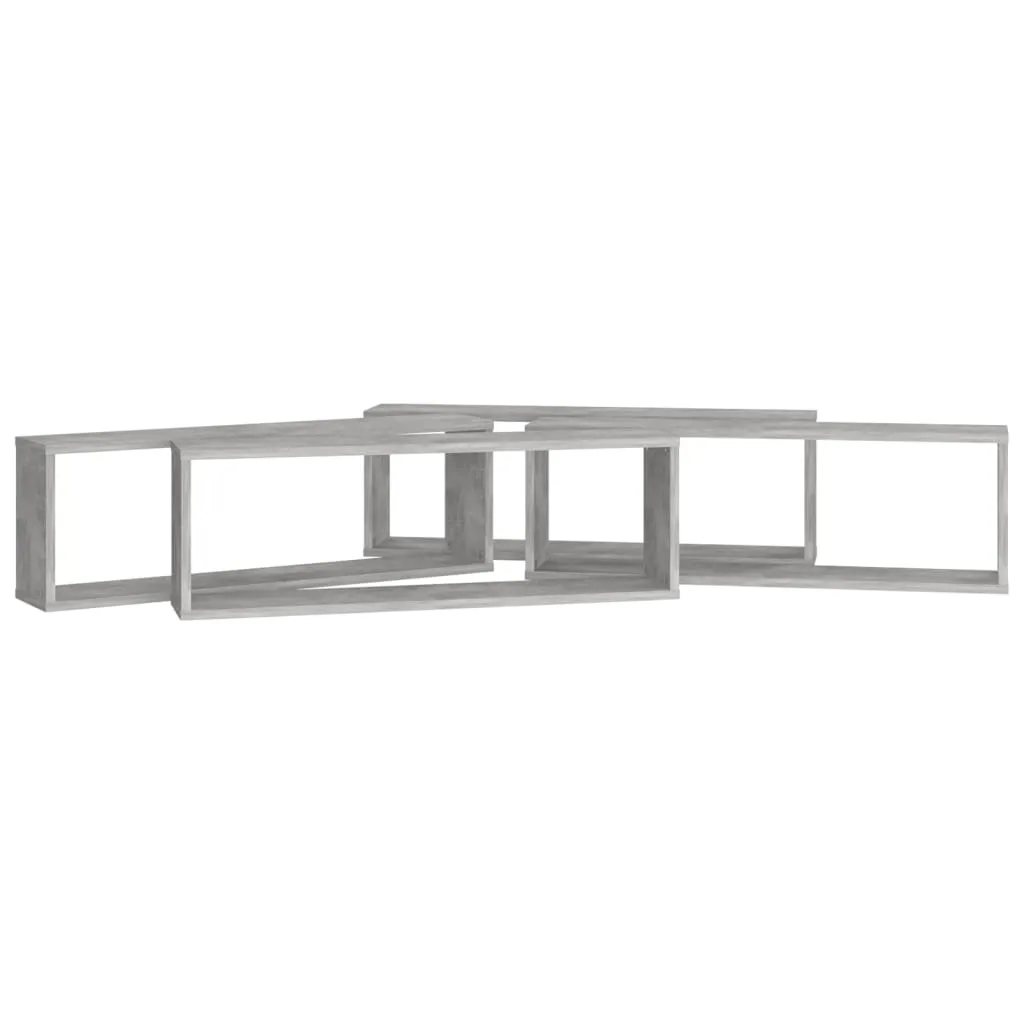 Set 4 Mensole Parete 80x15x26,5 Grigio Cemento - vidaXL Design Cubo - 6