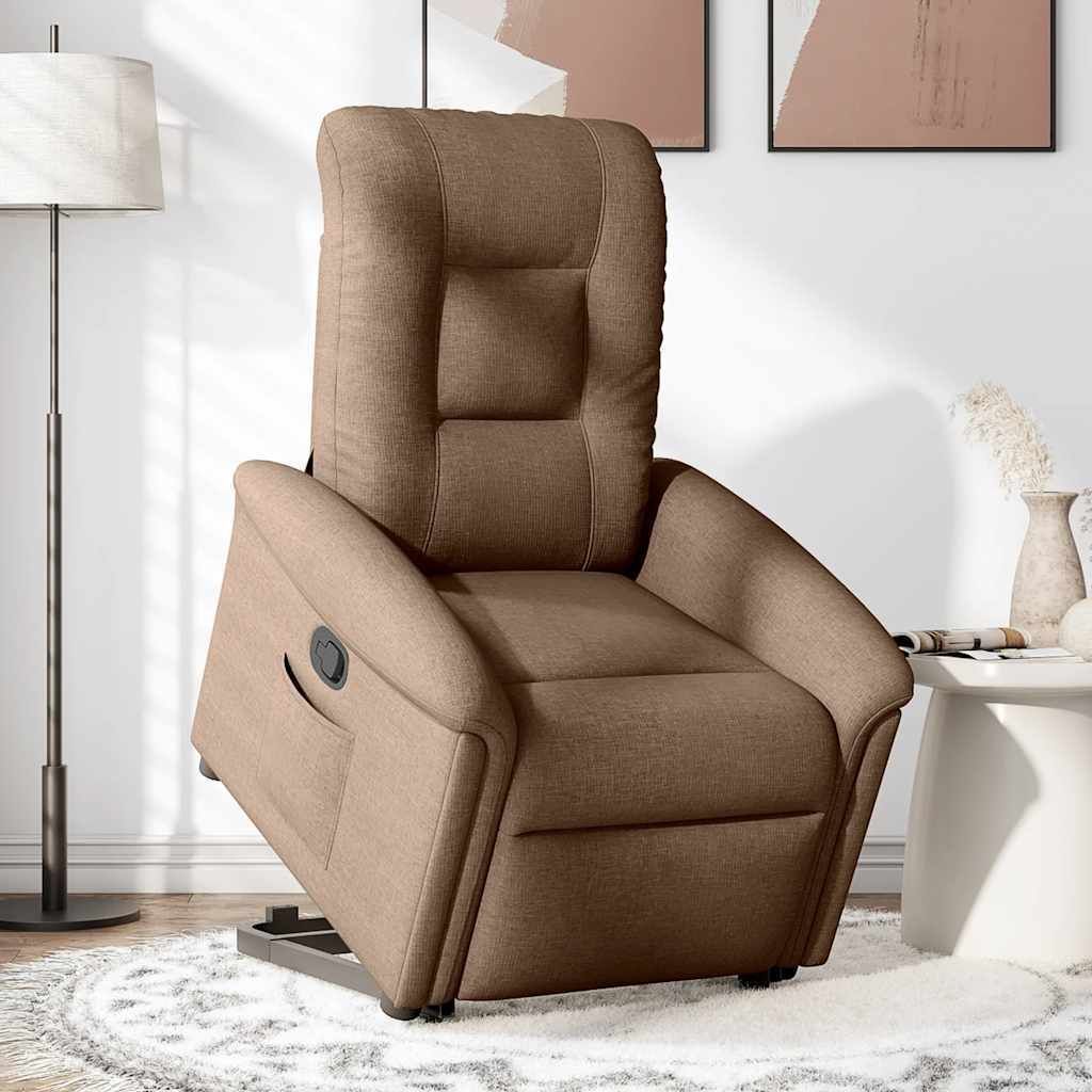 (Robust Möbel)Relaxsessel- TV-Sessel - Einzelsofa elegantes Design - mit Aufstehhilfe Braun Stoff - 77x91,5x96cm - Couchsessel DEMöbel401820