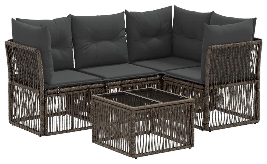 Möbel Gartensofa-set 5 pcs Grau Poly-Rattan - Gartenmöbelgarnituren CC1082