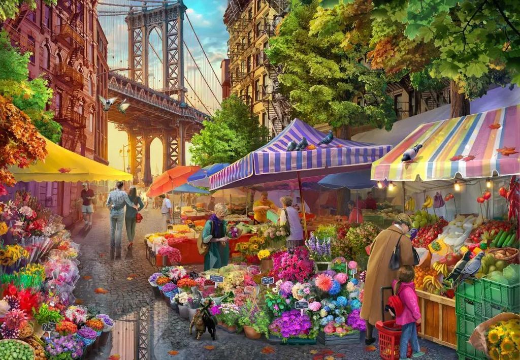 Bluebird Puzzle Puzzle Flower Market Brooklyn - 1000 Teile Puzzle