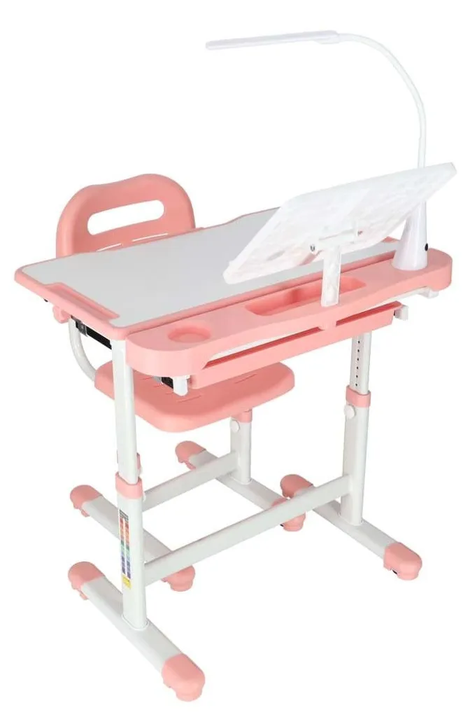 Coin bureau complet pour devoirs avec chaise stable et lampe de lecture