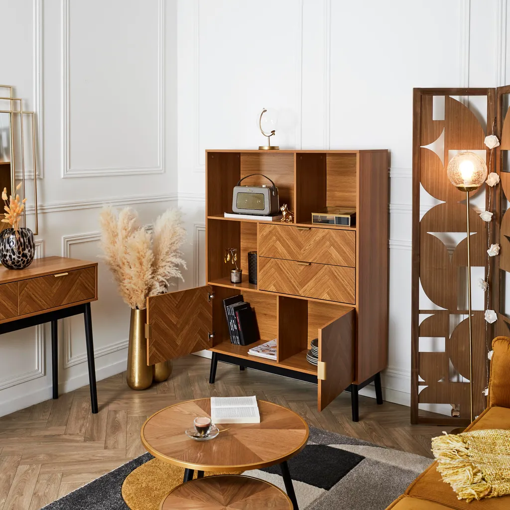 Bibliothèque Felix M1 en bois moderne pour optimiser votre salon