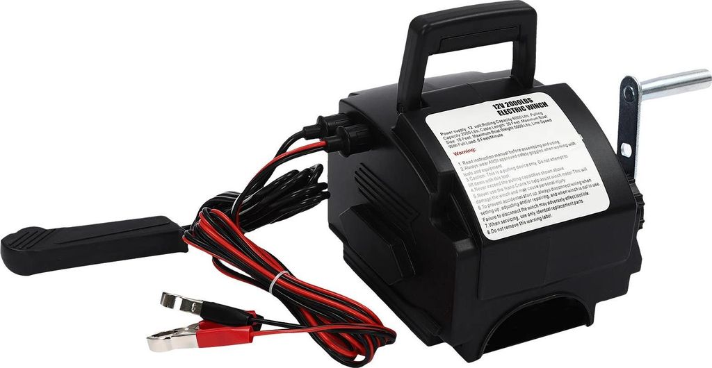Elektrische Seilwinde - 12V Ankerwinde - 300W - 2722 kg Zugkraft - Permanentmagnet-DC-Motor - Kabel- & Handbedienung - Boot Bis 6 m/2268 kg - Schwarz